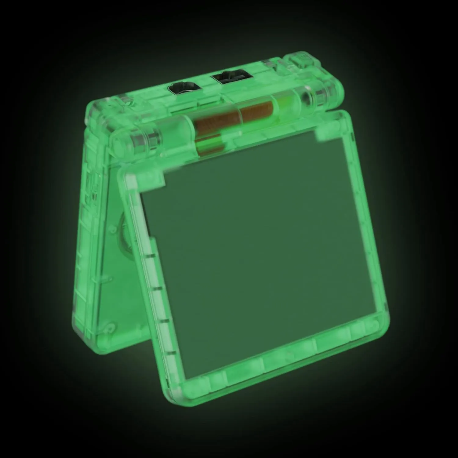 IPS Ready Upgraded eXtremeRate Glow in Dark - Green Custom Replacement Housing Shell for Gameboy Advance SP GBA SP – Compatible with Both IPS & Standard LCD – Console & Screen NOT Included
