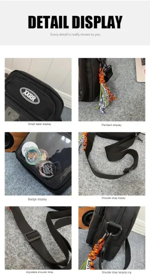 Ita Bag Crossbody Grunge Pin Display Bag Messenger Japanese Transparent Clear Smaill Shoulder Bags