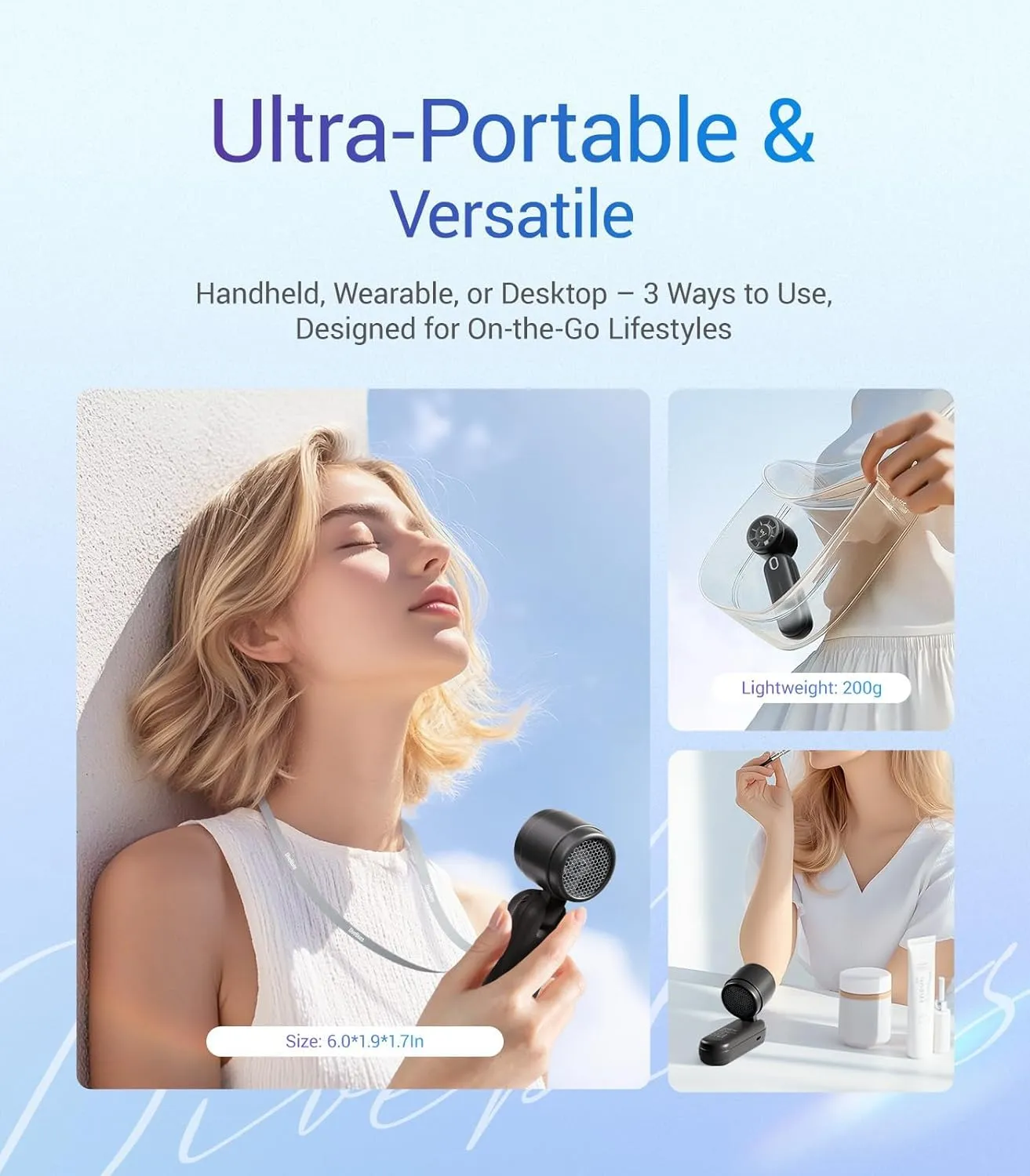 iTurbo Portable Handheld Turbo Fan, 5 Gear High Speeds, Foldable Rechargeable Mini Hand Fans, Led Display,Powerful Turbo Airflow, 12-Hrs Cooling Small Fan Travel Essentials Beach Women Gifts