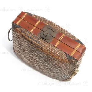 Japanese Antique Bamboo Woven Bento Basket