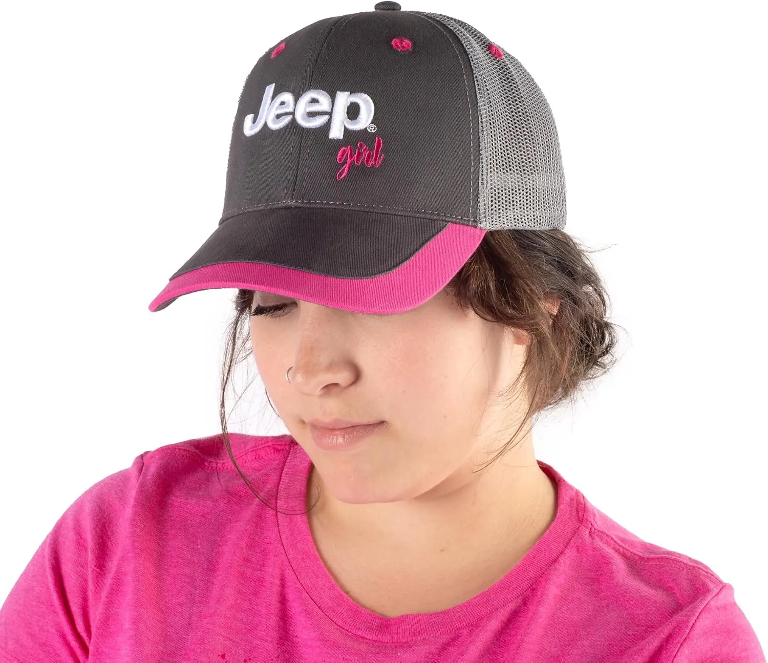 Jeep Girl Trucker Hat, Custom Structured Ball Cap for Women, Officially Licensed