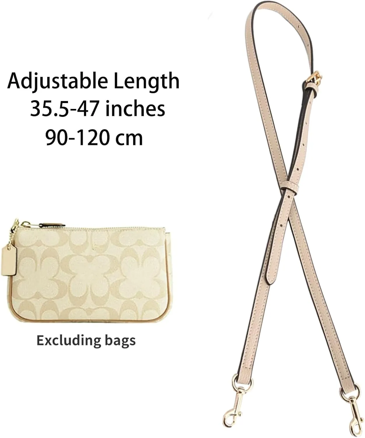 Jiesinlov Microfiber Leather Purse Shoulder Straps Crossbody Adjustable Replacement for Swinger Nolita Barrel Penn Handbag or Bucket Bag(Khaki)
