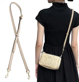 Jiesinlov Microfiber Leather Purse Shoulder Straps Crossbody Adjustable Replacement for Swinger Nolita Barrel Penn Handbag or Bucket Bag(Khaki)