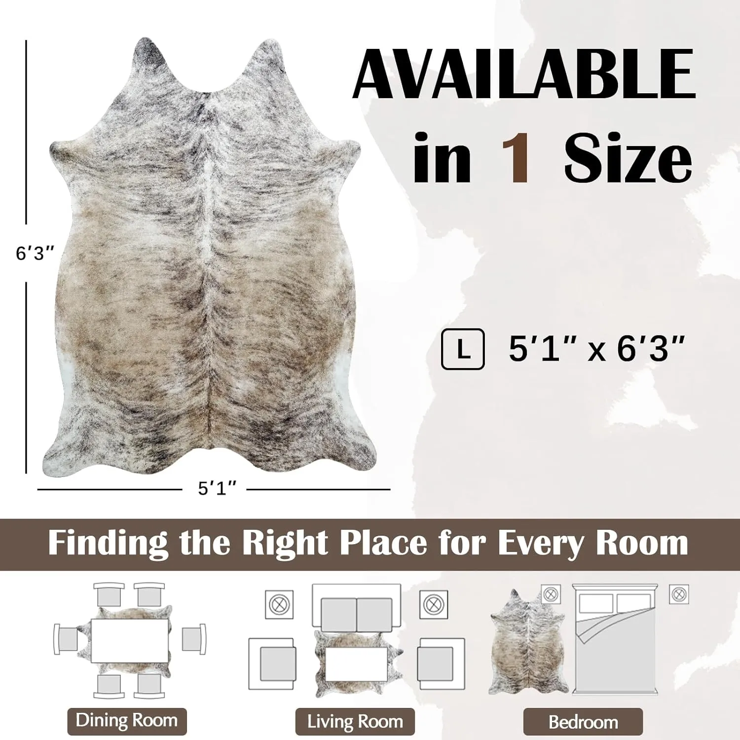 jinchan Cowhide Area Rug Cow Print Faux Living Room Area Rug 5x7 Light Brown Cow Hide Indoor Floor Cover Animal Skin Alternative Mat Bedroom Carpet Western Theme Safari Decor