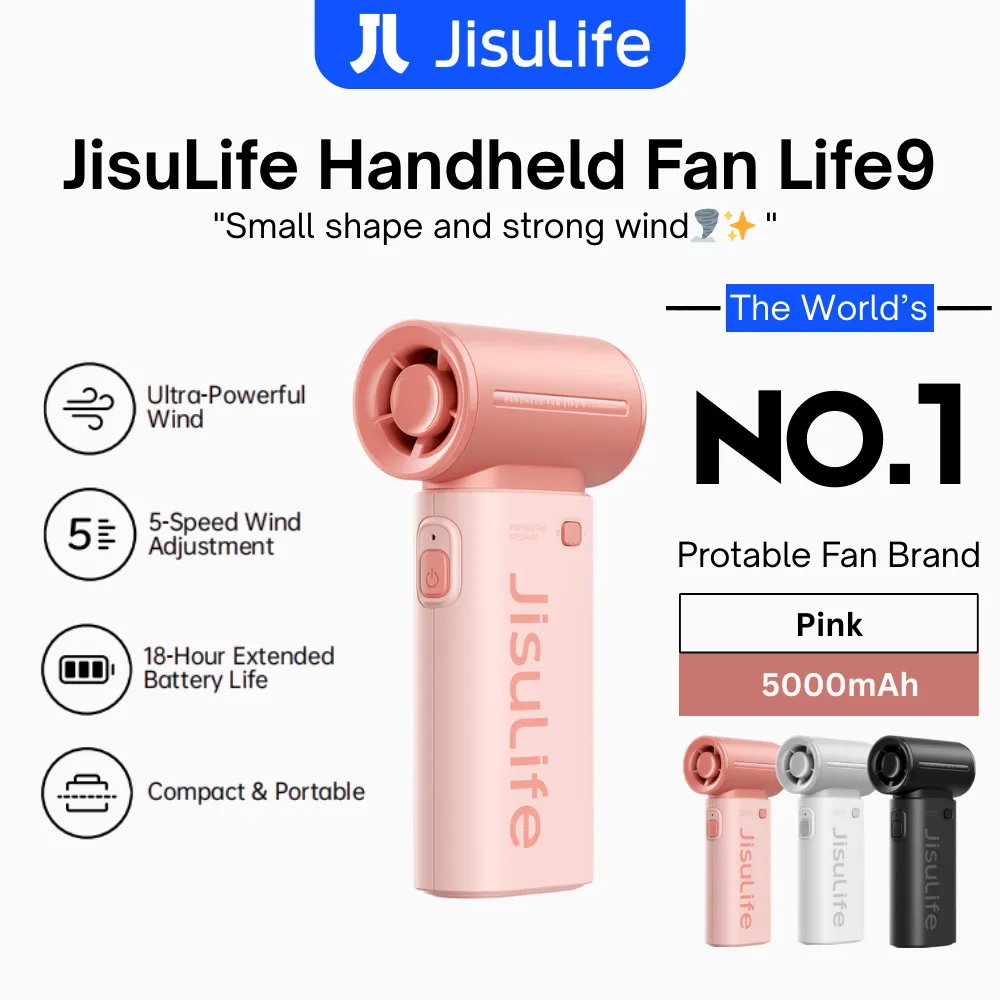 JisuLife - Handheld Fan Life 9 ( 5000mAh ) - Pink