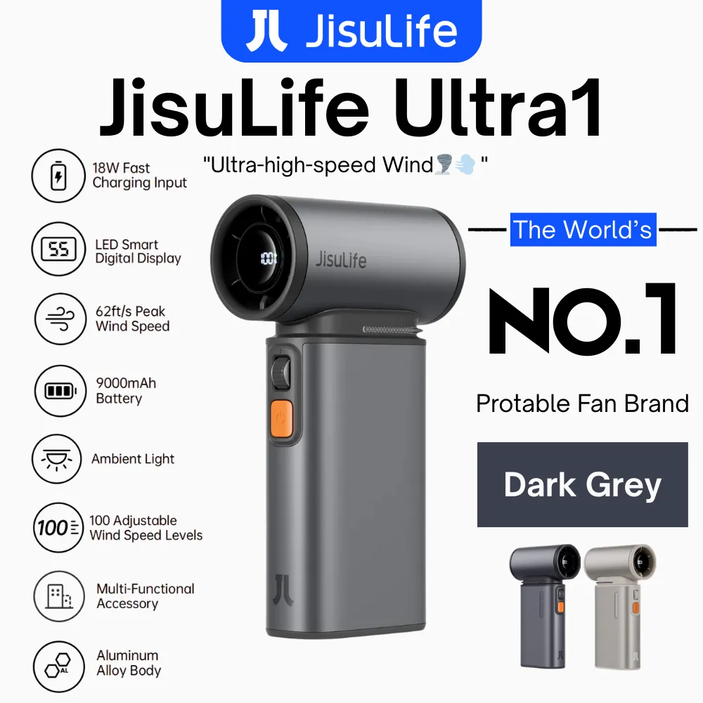 JisuLife - Handheld Fan Ultra 1 ( 9000mAh ) - Dark Grey