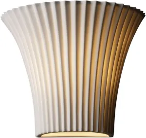 Justice Design Group Limoges 1-Light Wall Sconce - Pleats Translucent Porcelain Shade
