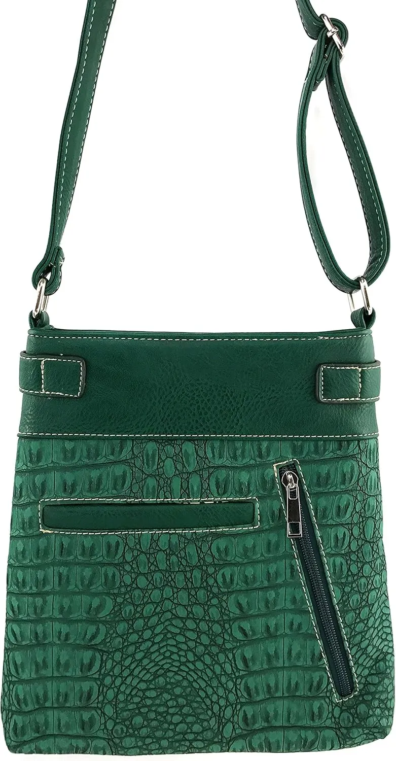 Justin West Concealed Carry Western Cross Duo Color Shoulder Handbag Purse