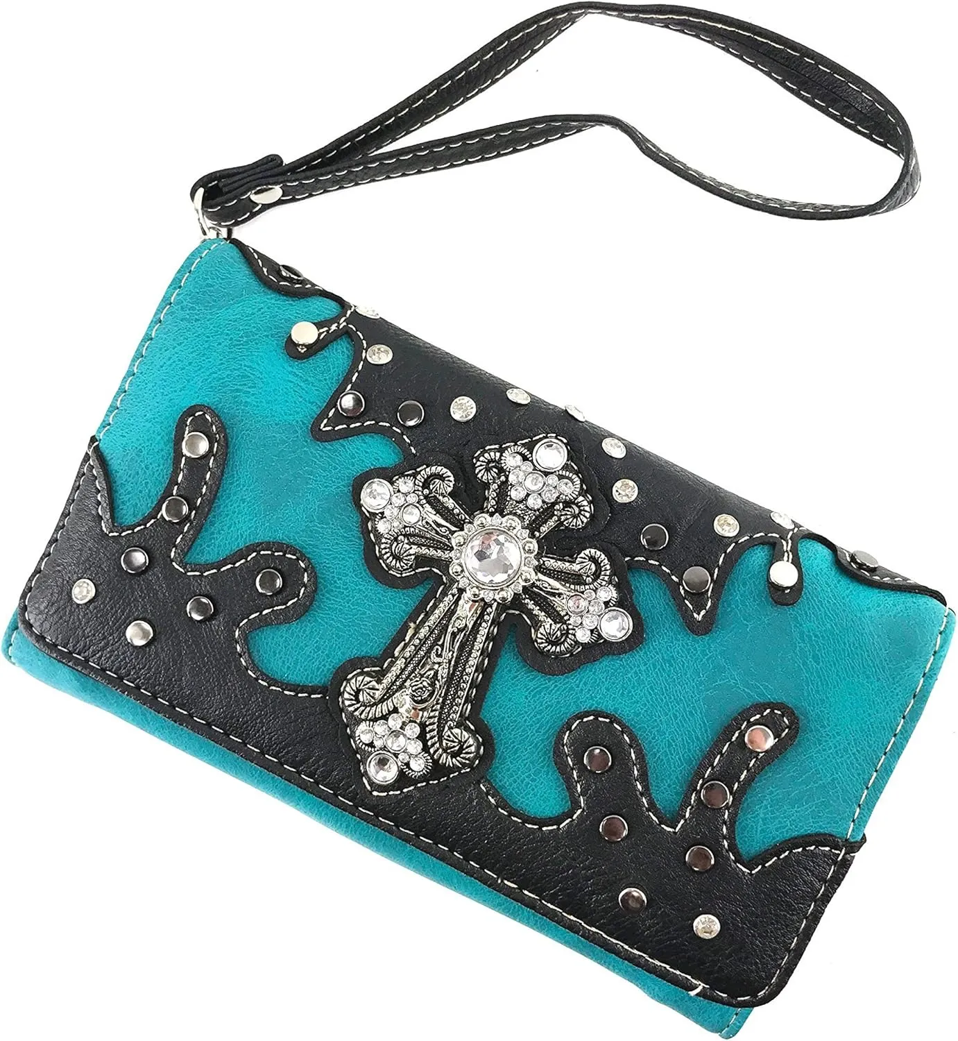 Justin West Cowgirl Western Cross Floral Embroidered Concealed Carry Purse