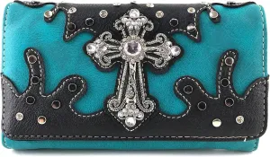 Justin West Cowgirl Western Cross Floral Embroidered Concealed Carry Purse