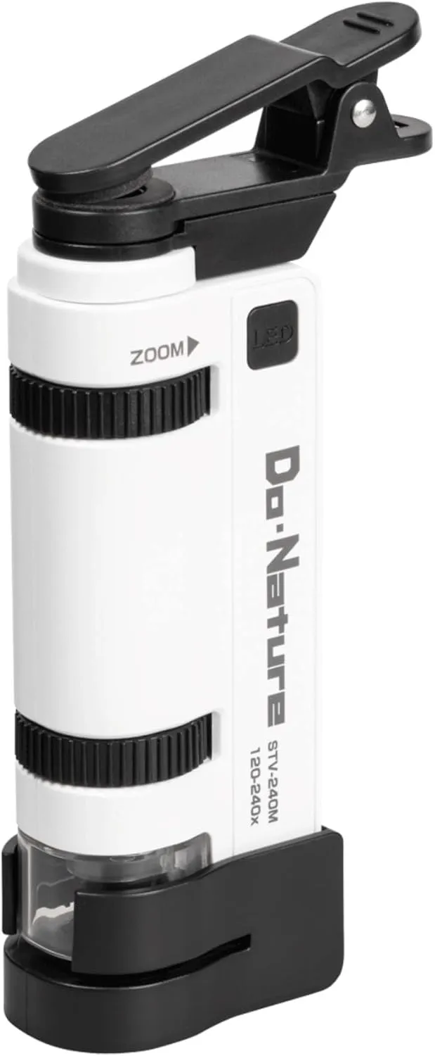 Kenko Microscope Do.Nature STV-240M WSA 120x - 240x Zoom, Can be Attached and Photographed by Smartphone, Equipped with LED Light, Handheld and Small Design, 712030