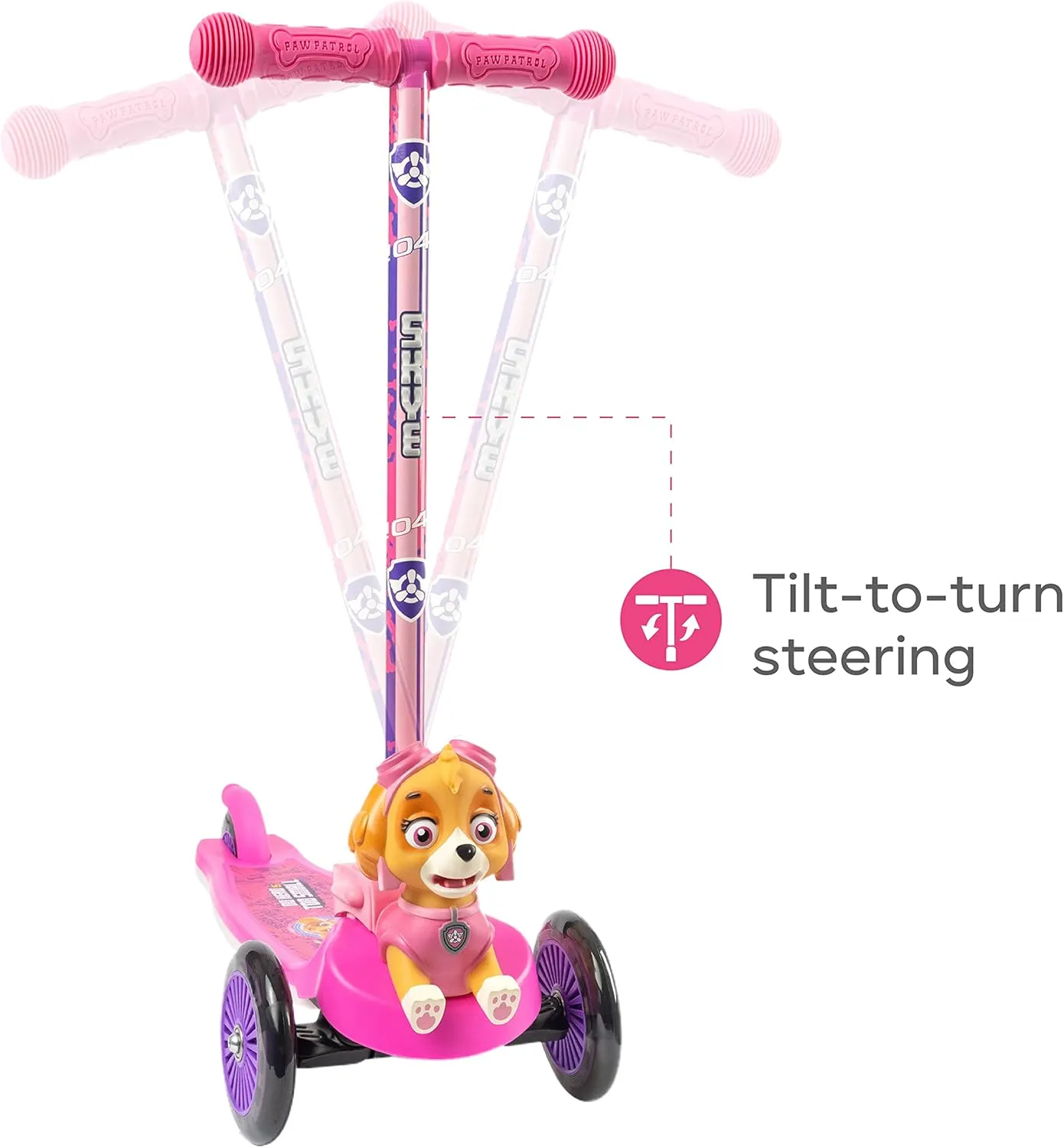 Kick Scooter for Kids, Self-Balancing 3 Wheeled Scooter with Light Up Wheels & Deck, Extra Wide Anti-Slip Deck, Rear Brake, Lean to Steer, Lightweight Design, for Kids 3 and Up, 75 LB Limit