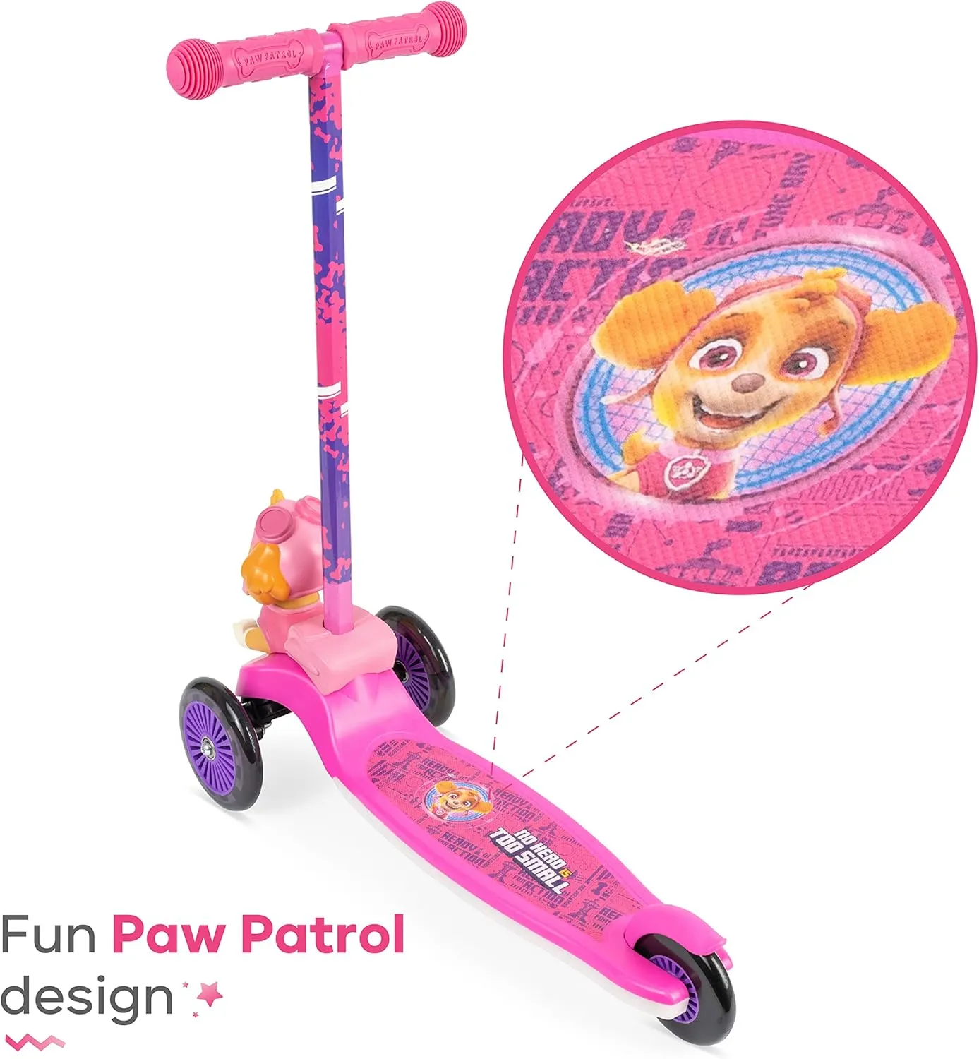 Kick Scooter for Kids, Self-Balancing 3 Wheeled Scooter with Light Up Wheels & Deck, Extra Wide Anti-Slip Deck, Rear Brake, Lean to Steer, Lightweight Design, for Kids 3 and Up, 75 LB Limit