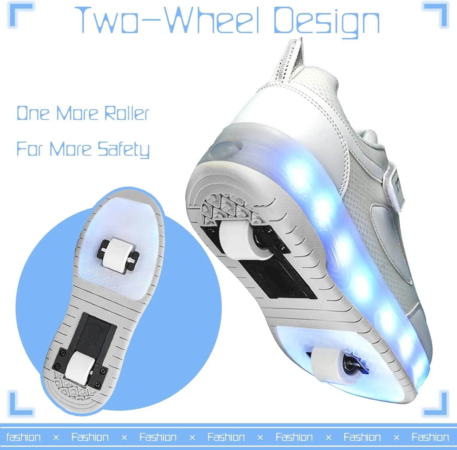 Kids Light Up Shoes with Wheels USB Chargable Colorful Light Up Roller Skate Shoes