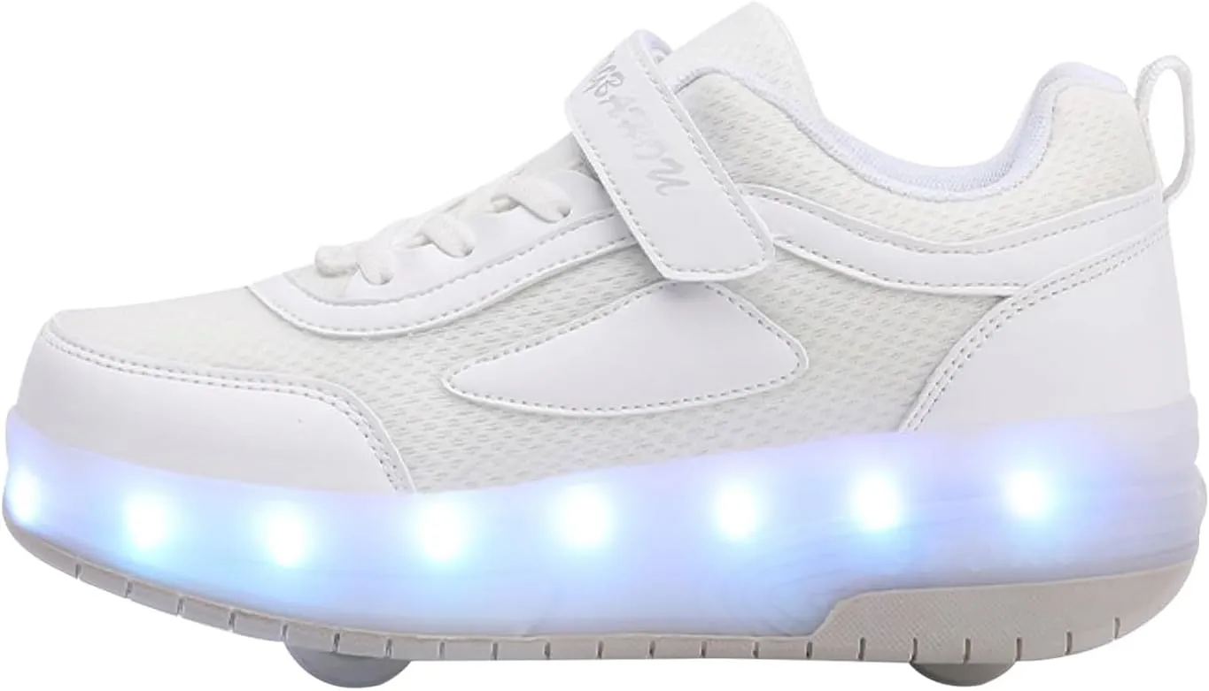 Kids Light Up Shoes with Wheels USB Chargable Colorful Light Up Roller Skate Shoes