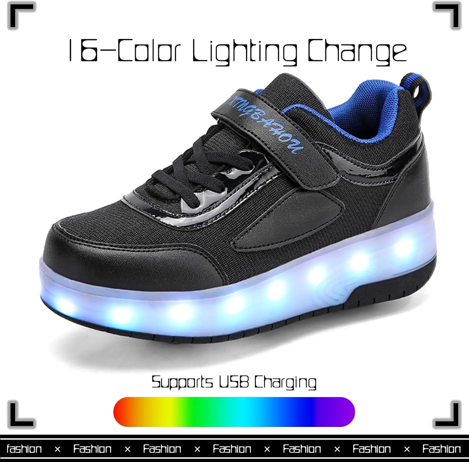 Kids Light Up Shoes with Wheels USB Chargable Colorful Light Up Roller Skate Shoes