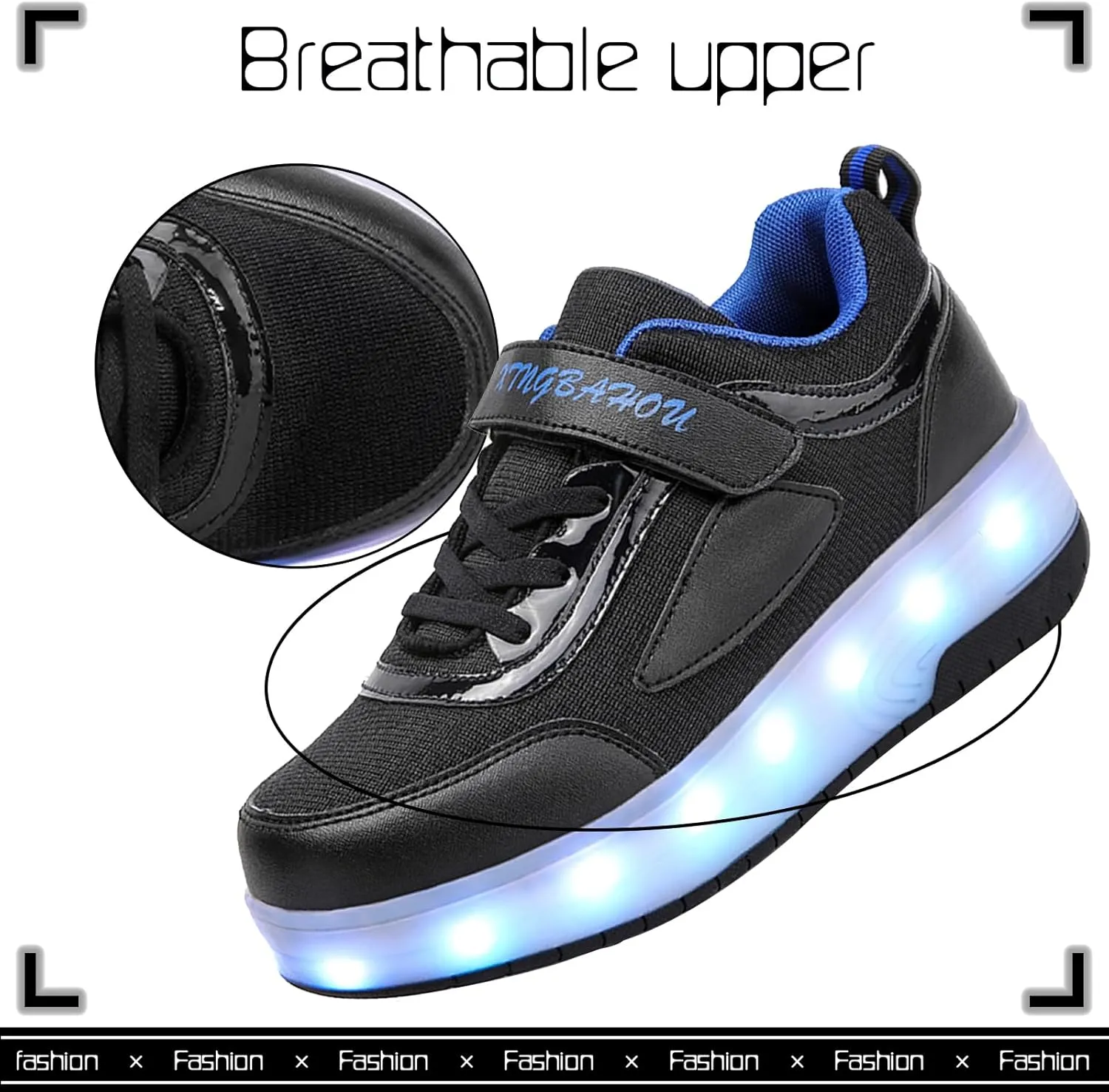 Kids Light Up Shoes with Wheels USB Chargable Colorful Light Up Roller Skate Shoes