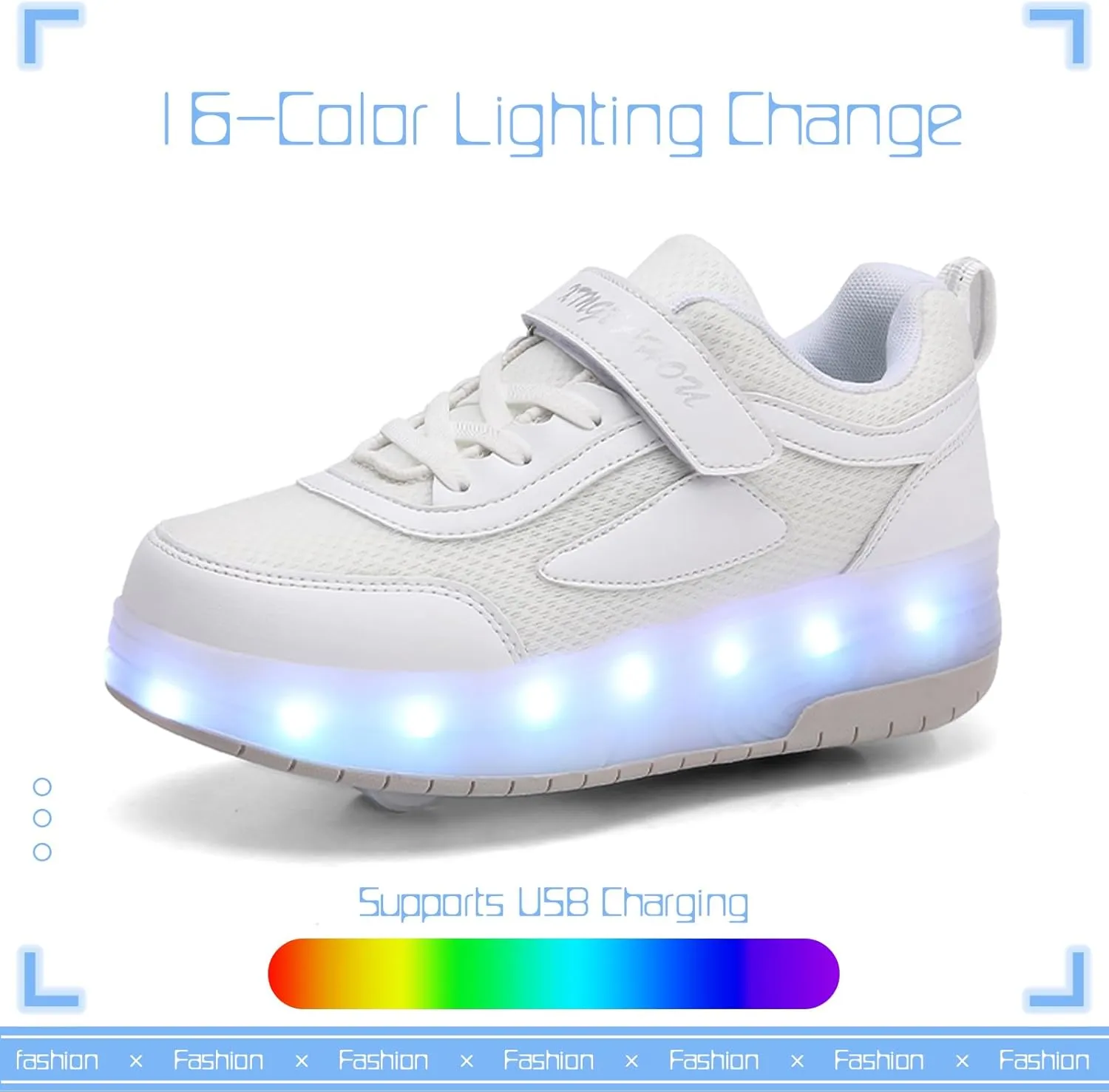 Kids Light Up Shoes with Wheels USB Chargable Colorful Light Up Roller Skate Shoes