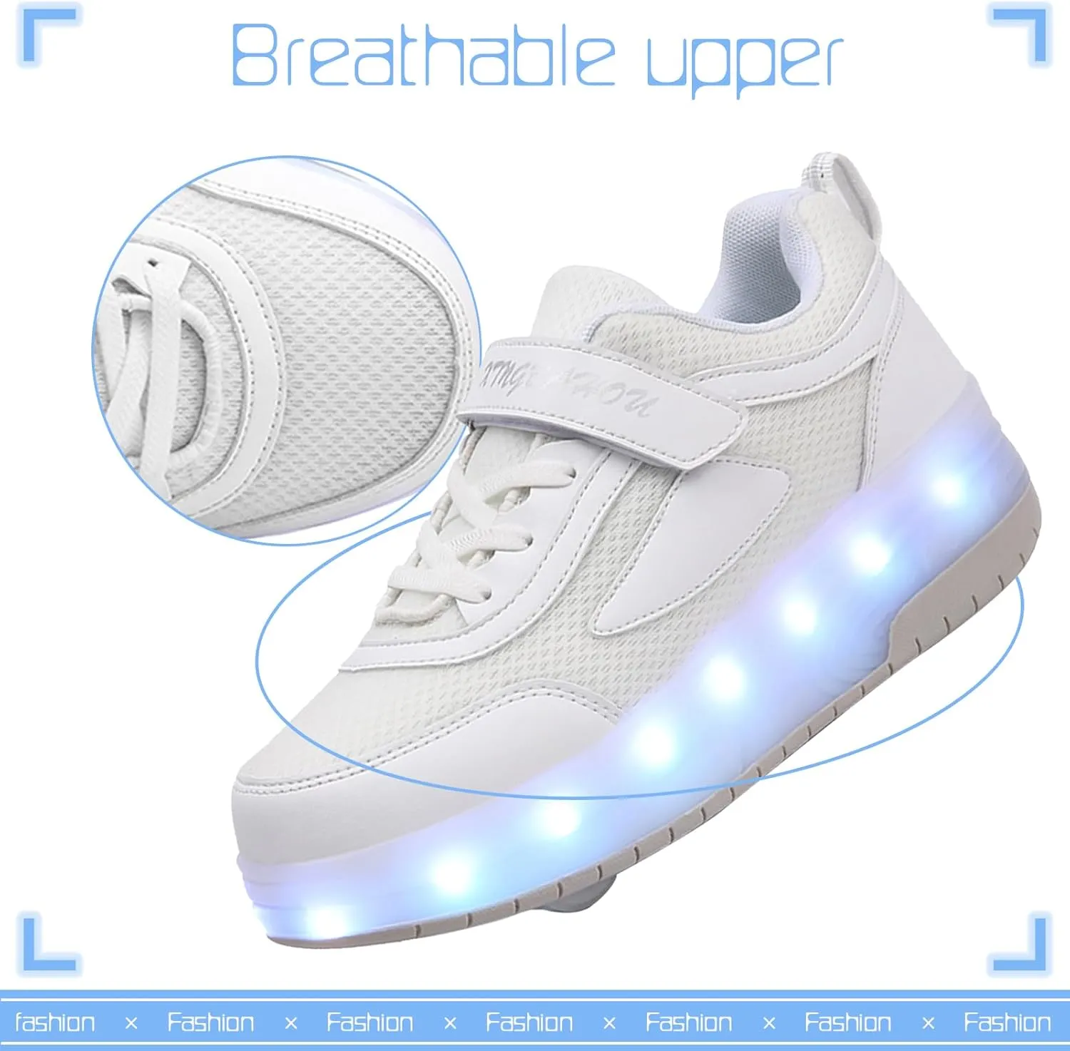 Kids Light Up Shoes with Wheels USB Chargable Colorful Light Up Roller Skate Shoes