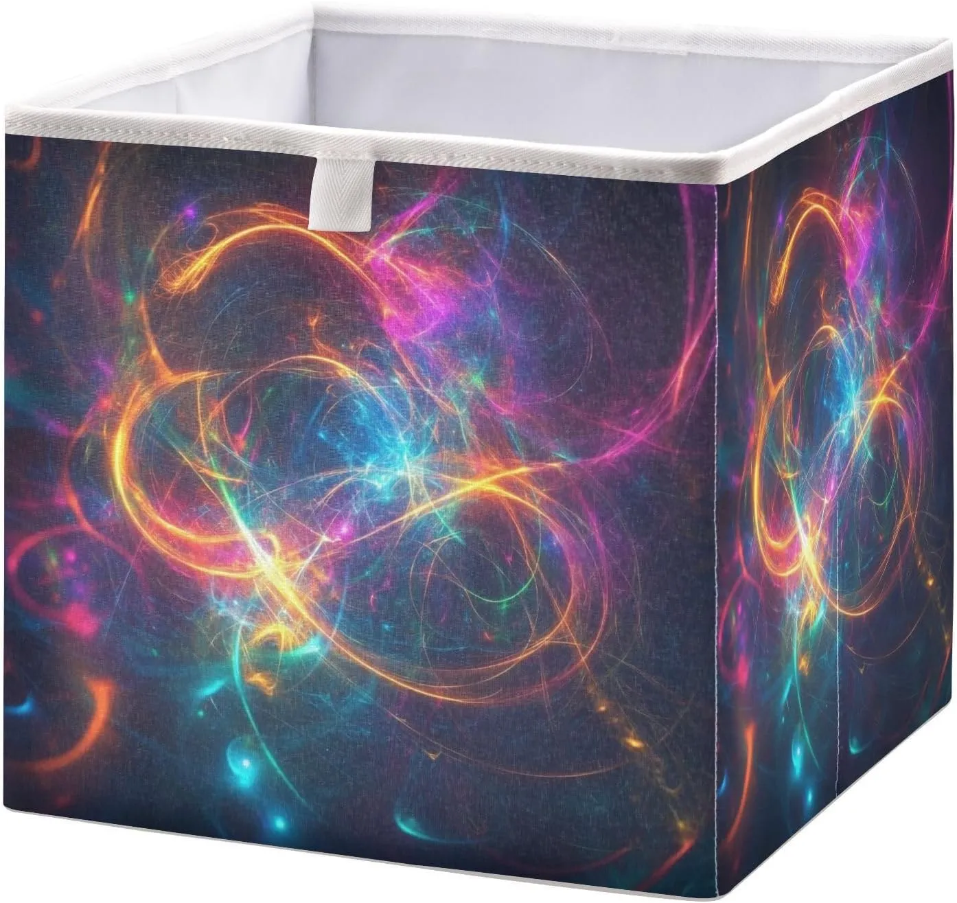 Kigai Magic Nebula Cube Storage Bins - 11x11x11 inch Large Foldable Storage Basket Fabric Christmas Theme Basket Shelves Closet Organizer for Toys, Books, Home Decor