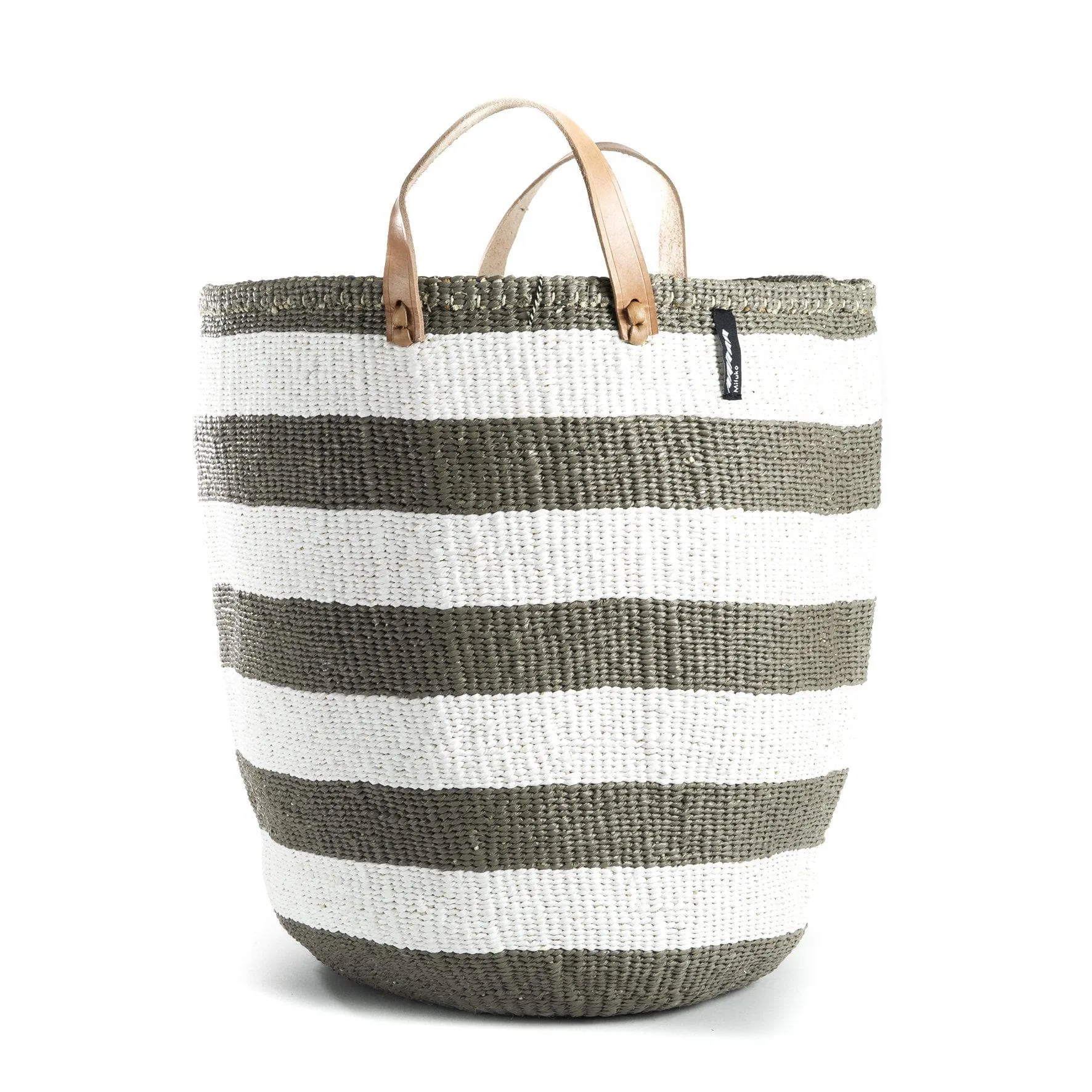 Kiondo market basket | Warm grey stripes L