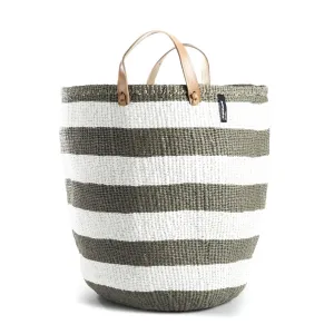 Kiondo market basket | Warm grey stripes L