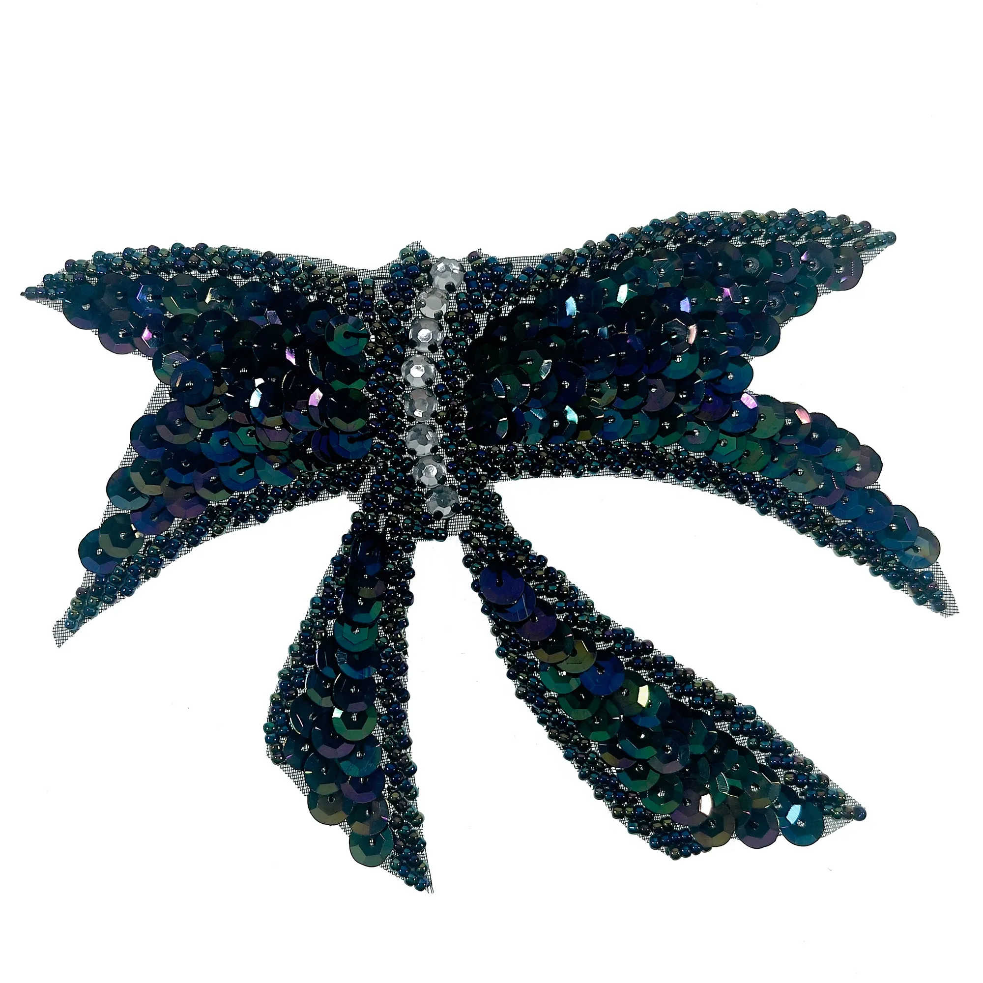 Knotted Bow Sequin Applique/Patch 5" x 4"