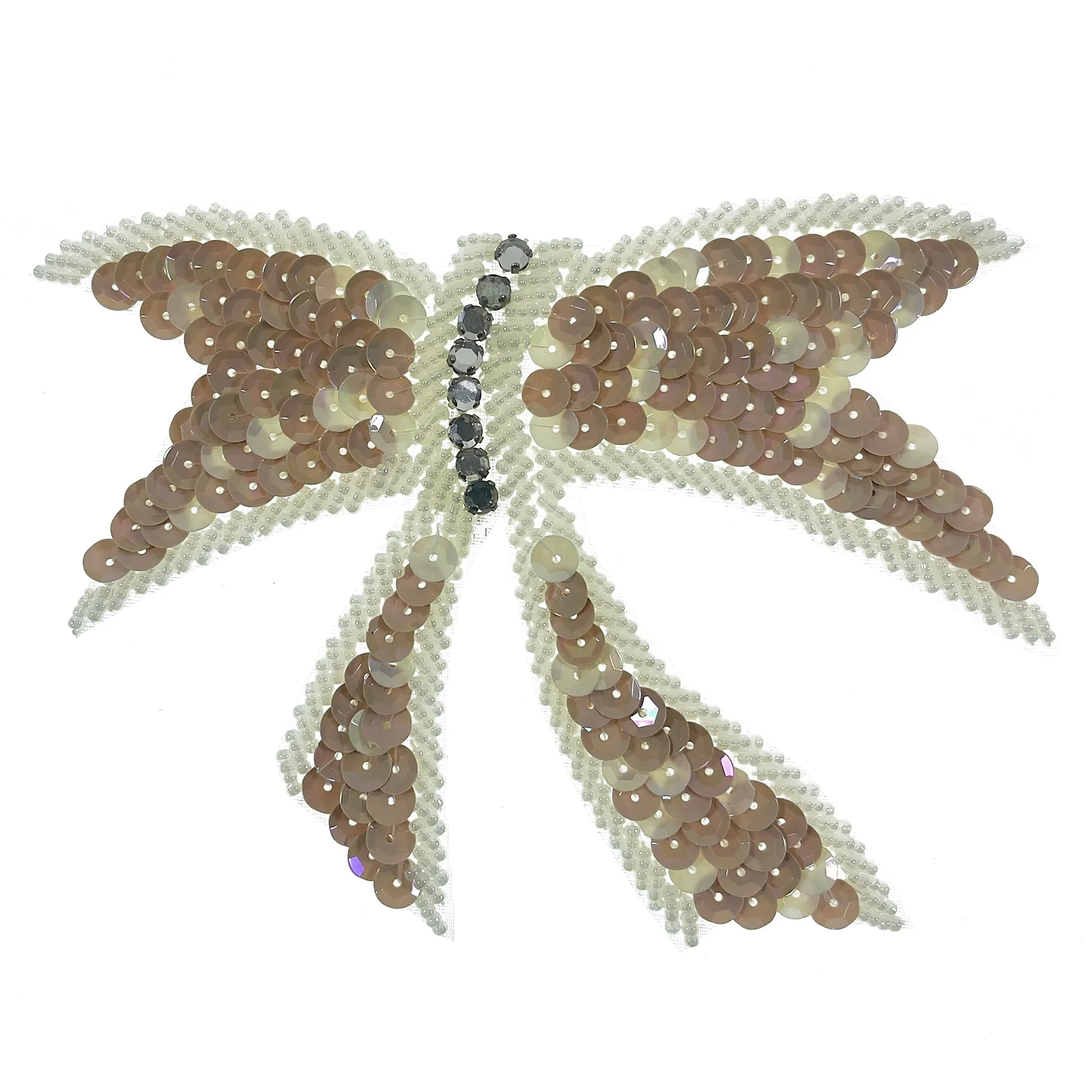 Knotted Bow Sequin Applique/Patch 5" x 4"