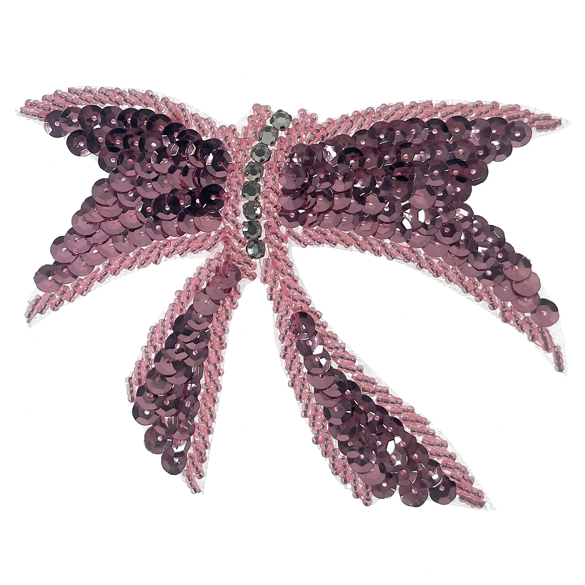 Knotted Bow Sequin Applique/Patch 5" x 4"
