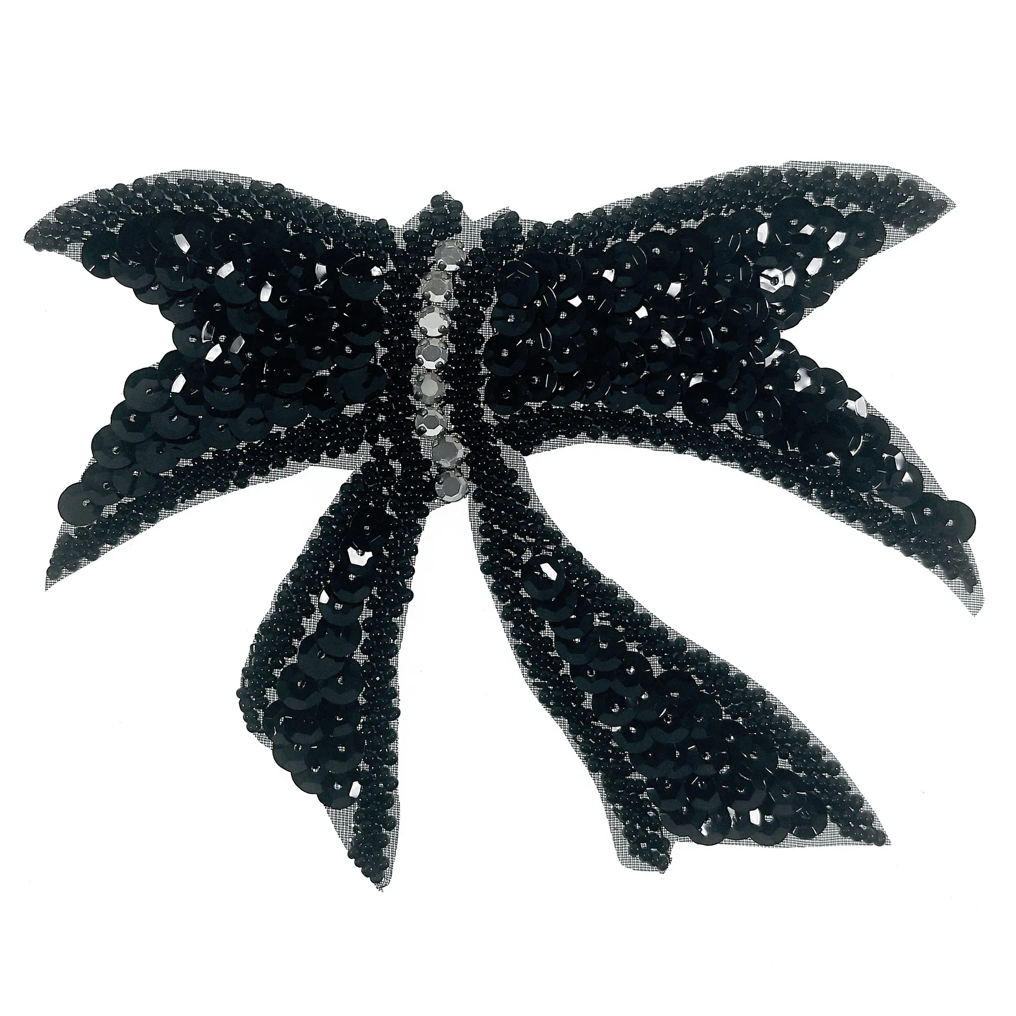 Knotted Bow Sequin Applique/Patch 5" x 4"