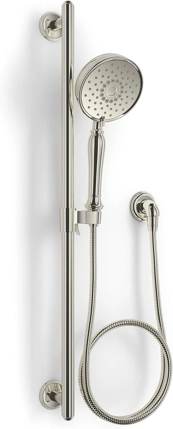 KOHLER 22163-SN Bancroft Multi-Function Handshower, Handheld Showerhead with 3 Spray Settings, 2.5 GPM, Vibrant Polished Nickel
