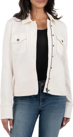 KUT from the Kloth Women's Amanda Boxy Jacket Front Flap Welt Pockets