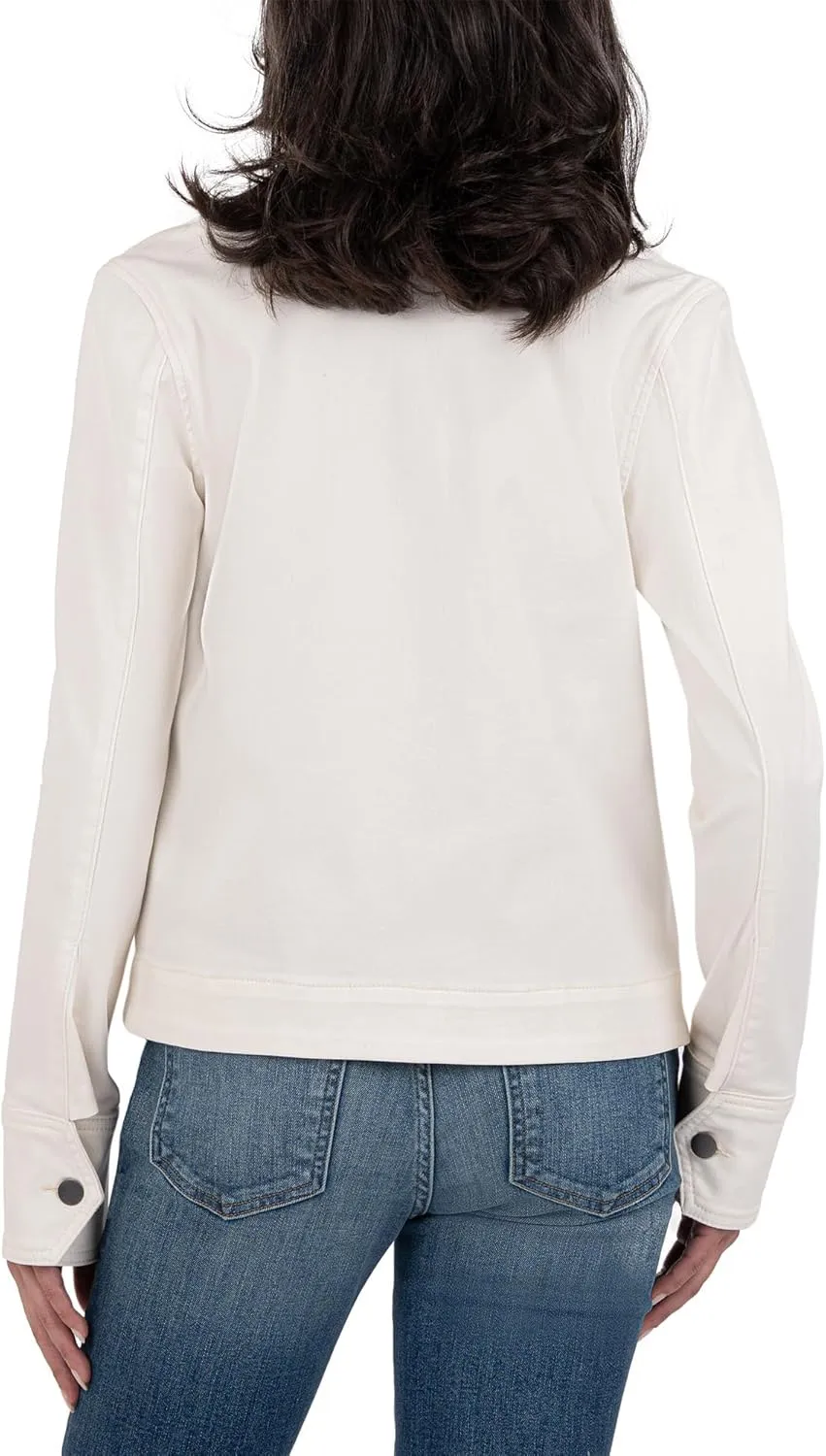 KUT from the Kloth Women's Amanda Boxy Jacket Front Flap Welt Pockets