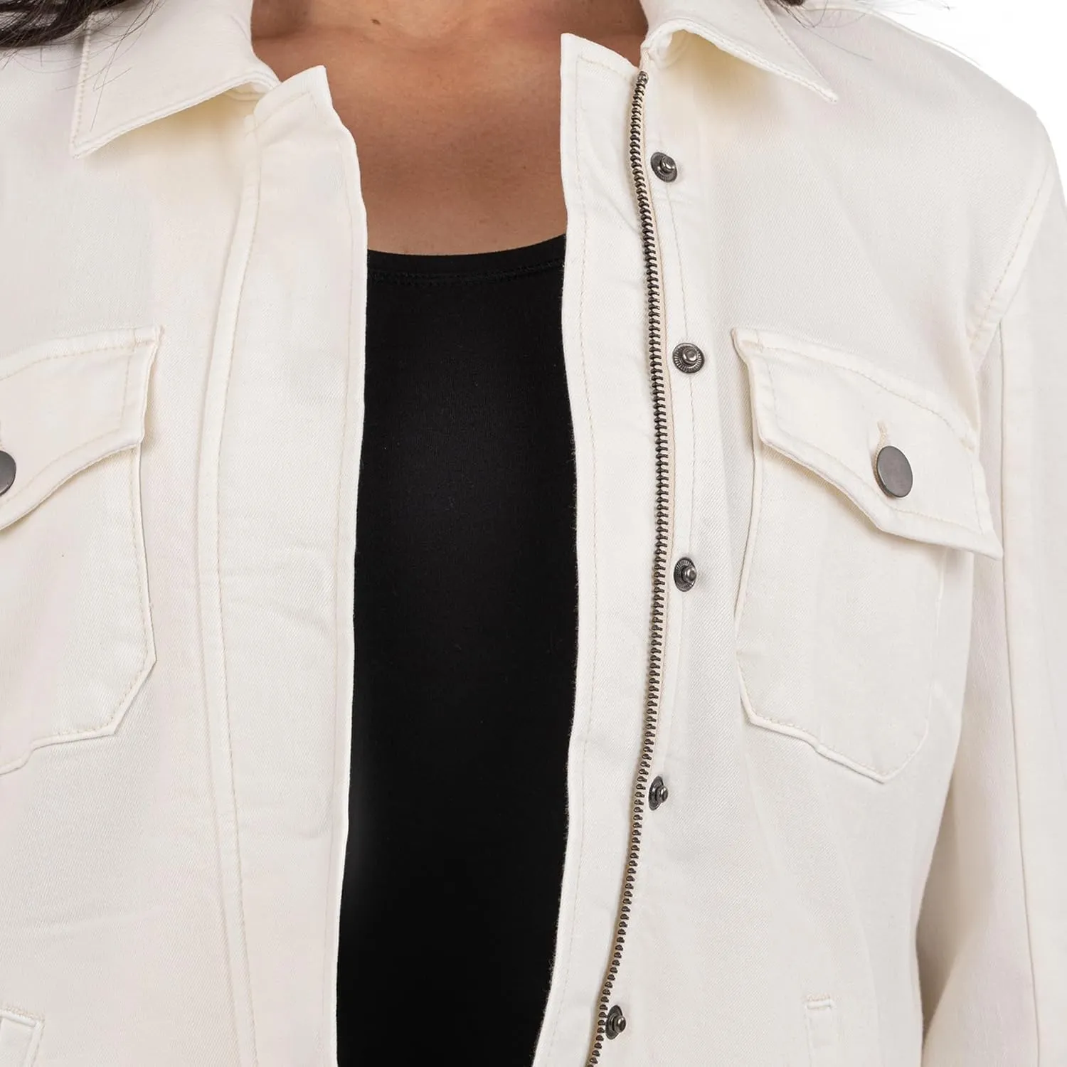 KUT from the Kloth Women's Amanda Boxy Jacket Front Flap Welt Pockets