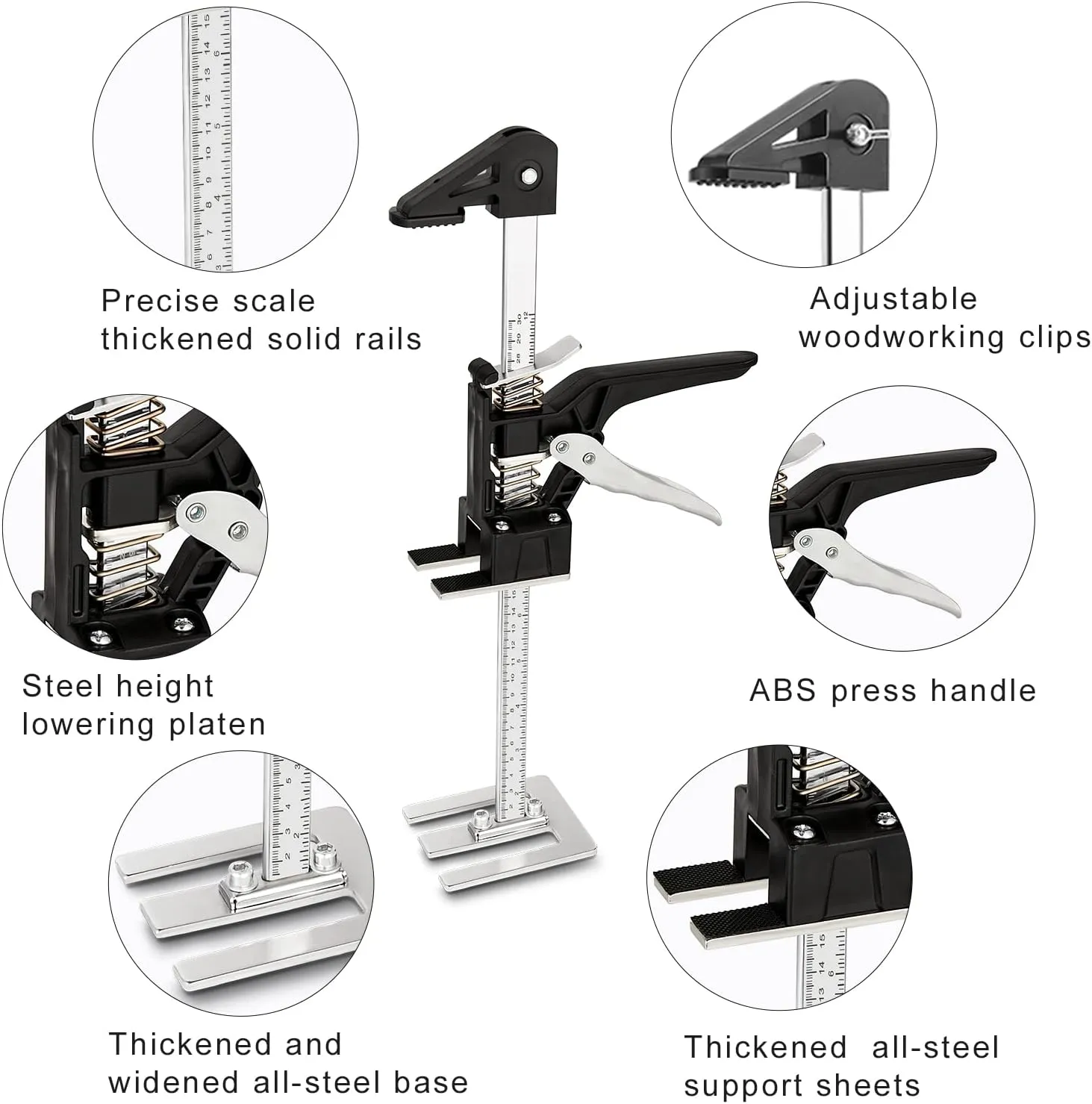 Labor Saving Arm Jack 2 Pack,15.5 Inch Multifunctional Furniture Lifter Jacks for Installing Cabinets and Wall Tile Height Adjuster Handheld Tool