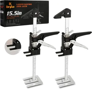 Labor Saving Arm Jack 2 Pack,15.5 Inch Multifunctional Furniture Lifter Jacks for Installing Cabinets and Wall Tile Height Adjuster Handheld Tool