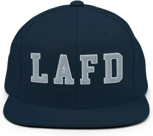 LAFD Los Angeles Fire Department Embroidered Flat Brim Bill Snapback Hat