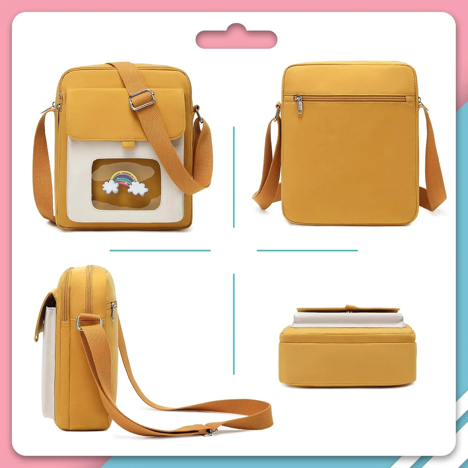 Lanola Lightweight Small Messenger Shoulder Bag,Crossbody Bag Purse for Girls Gift for Preteen/Teen Little Kids