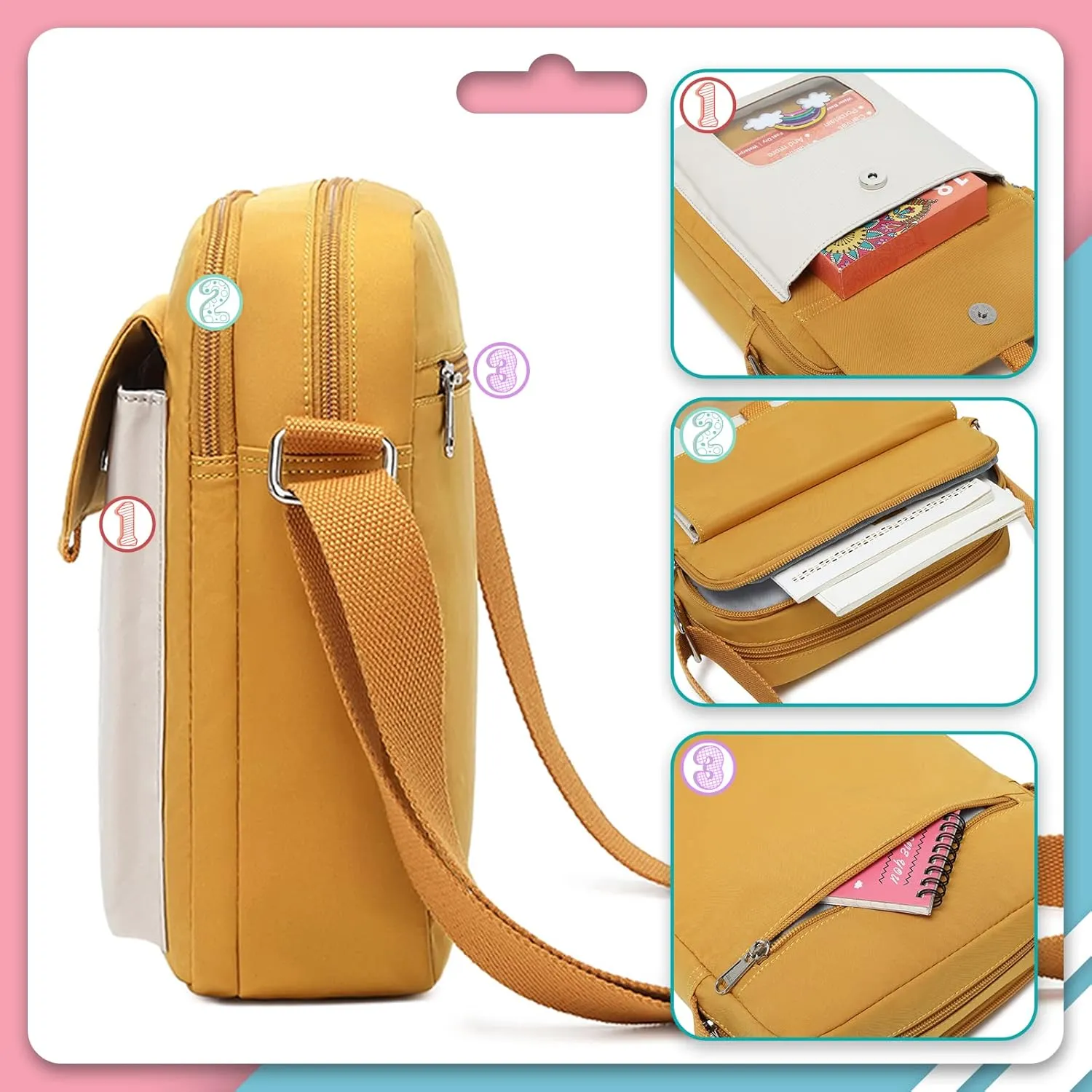 Lanola Lightweight Small Messenger Shoulder Bag,Crossbody Bag Purse for Girls Gift for Preteen/Teen Little Kids