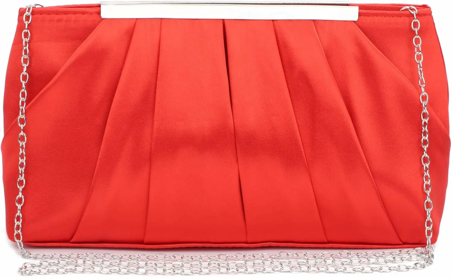 Lanpet Women's Satin Evening Clutch Bag Elegant Pleated Formal Handbag Simple Classic Purse for Women
