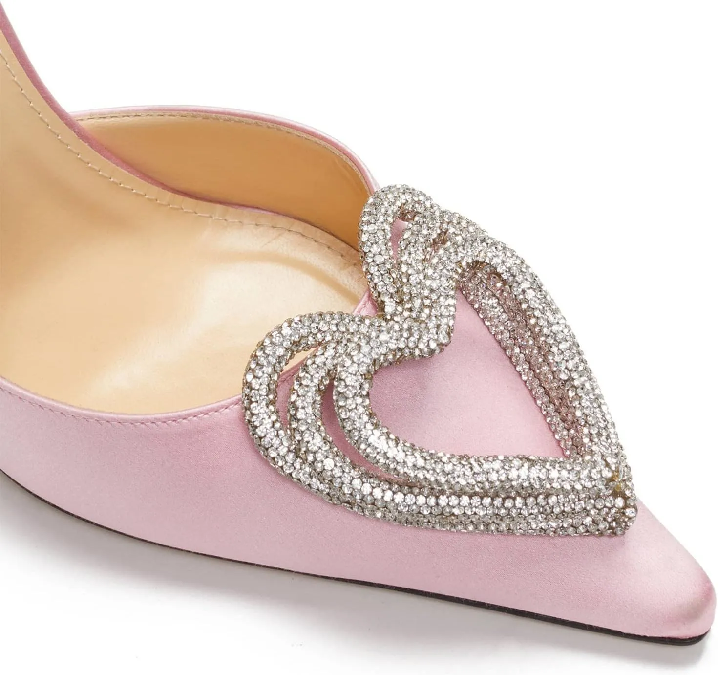 LauraVicci Women's Heeled Sandals Pointed Toe Crystal Embellished Bow Ankle Straps Rhinestone Buckle Stiletto Slip On Evening Dress Party Wedding Pumps Shoes
