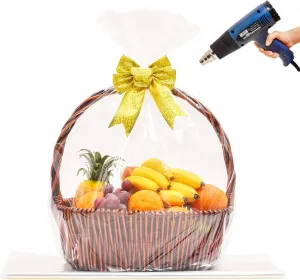 LazyMe 32x40 inch, Easter Basket Cellophane Shrink Bags, Shrink Wrap Bags Large, Clear, 20 Packs