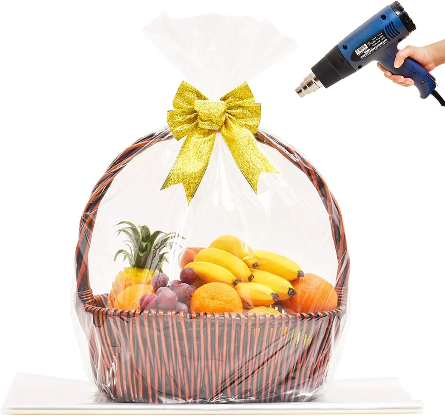 LazyMe 32x40 inch, Easter Basket Cellophane Shrink Bags, Shrink Wrap Bags Large, Clear, 20 Packs