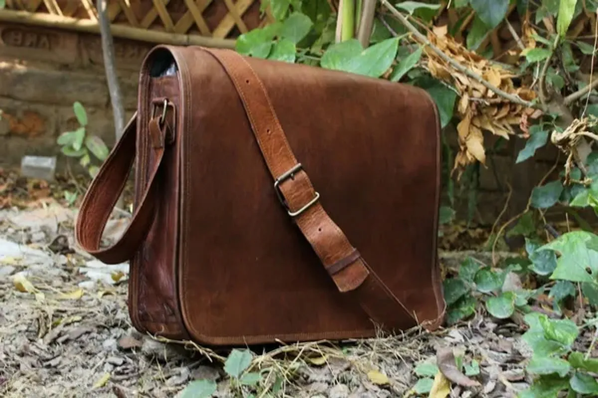 Leather Bags Vintage Handmade Leather Messenger Bag for Laptop Briefcase Satchel Bag Soft Leather VH