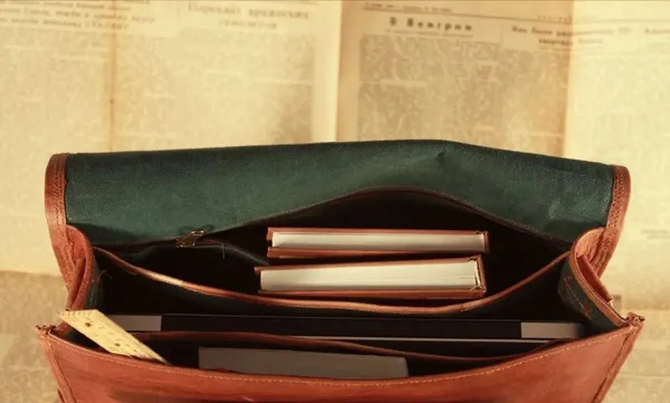 Leather Bags Vintage Handmade Leather Messenger Bag for Laptop Briefcase Satchel Bag Soft Leather VH
