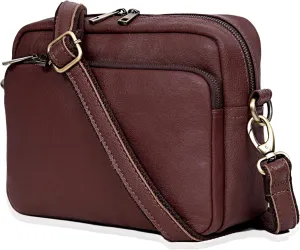 Leather Crossbody Bag for Women, Shoulder Purse With Adjustable Strap, Full Grain Cross Body Bag