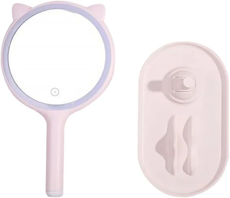Led Makeup Mirror Adjustable Brightness Compact Tabletop Design High-Definition for Dressing Table and Bedroom Led Lighting for Easy Makeup Application