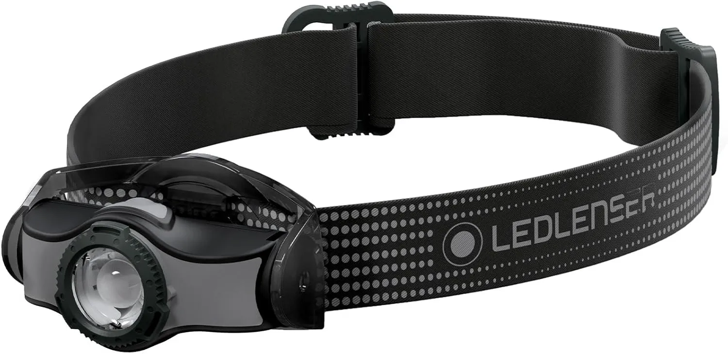 Ledlenser MH3 - Battery Powered LED Head Torch, Super Bright 200 Lumens Headlamp, Camping, Fishing, Hiking Equipment, Rechargeable Work Head Torch, Up to 35 Hours Running Time