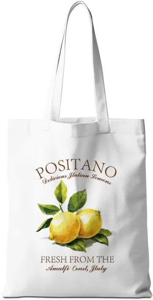 Lemon Tote Bag - Italy Travel Weekender Bag - Raccoon Gifts - Lemon Lovers Gifts for Shopping & Vacation