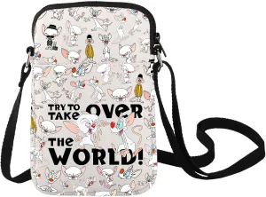 LEVLO Rat Brain Crossbody Bag Pinky Fans Gift Try To Over The World Cartoon Rat Brain Shoulder Bag